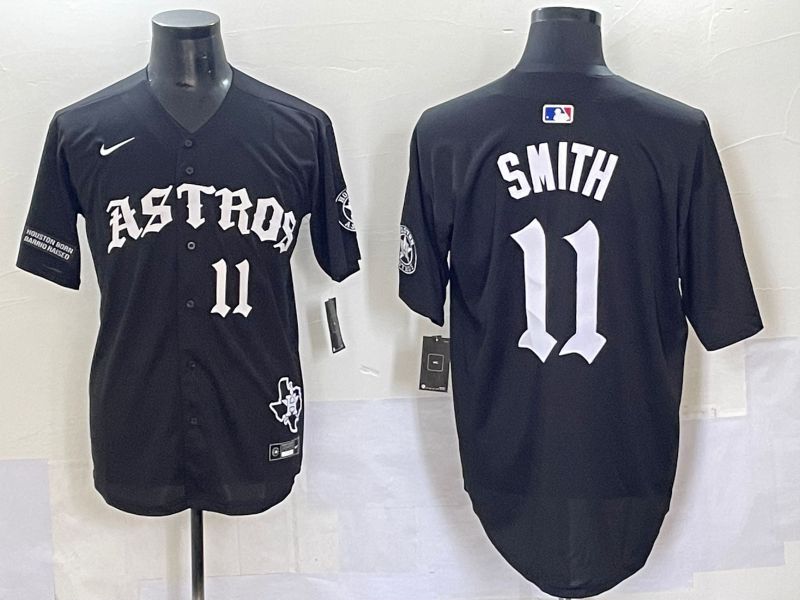 Men 2025 Houston Astros #11 Smith Black Seven generations Joint Name Nike MLB Jersey style 7049